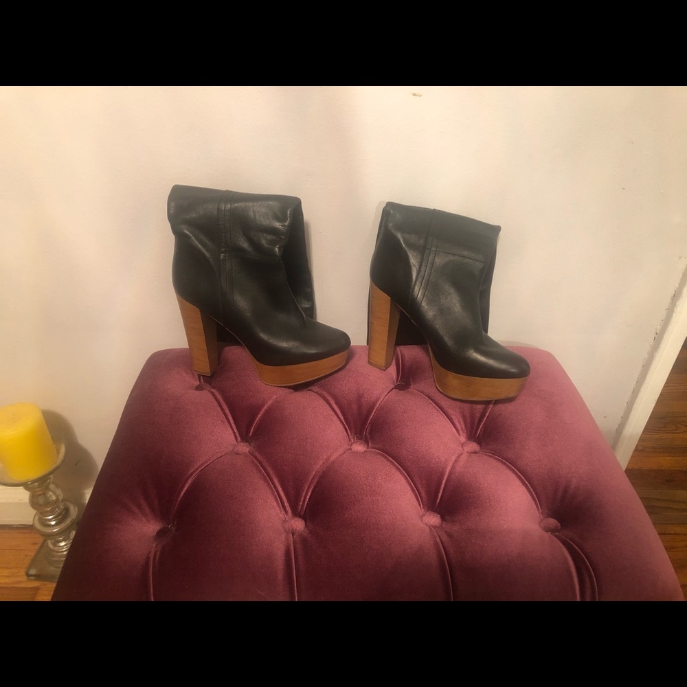 Zara Basic leather platform boots